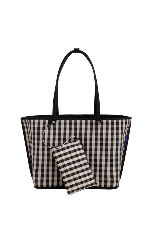 Large Nylon Reversible Tote Black Mix