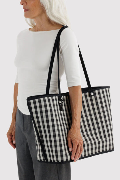 Large Nylon Reversible Tote Black Mix