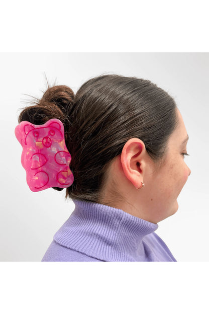Large Pink Gummy Bear Hair Claw