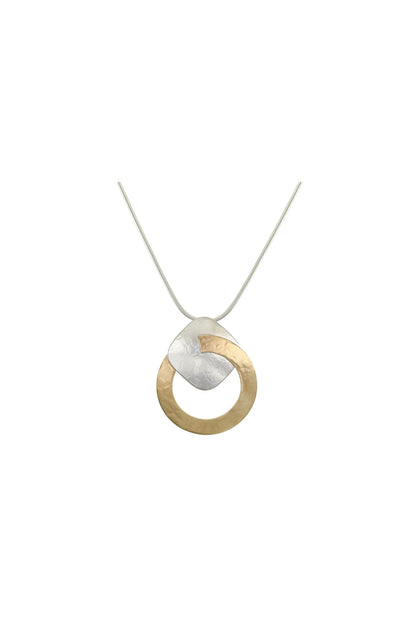 Large Ring with Rounded Square Necklace