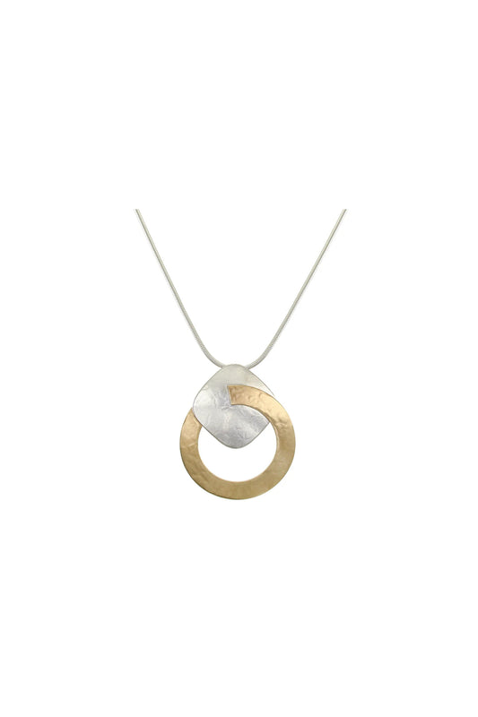 Large Ring with Rounded Square Necklace