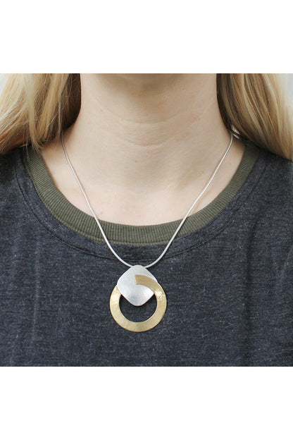 Large Ring with Rounded Square Necklace