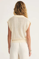 Lauden Crochet Polo Top Sea Salt