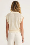 Lauden Crochet Polo Top Sea Salt