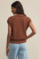 Lauden Crochet Polo Top Teakwood