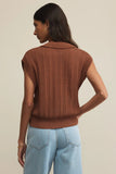 Lauden Crochet Polo Top Teakwood