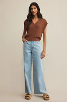 Lauden Crochet Polo Top Teakwood