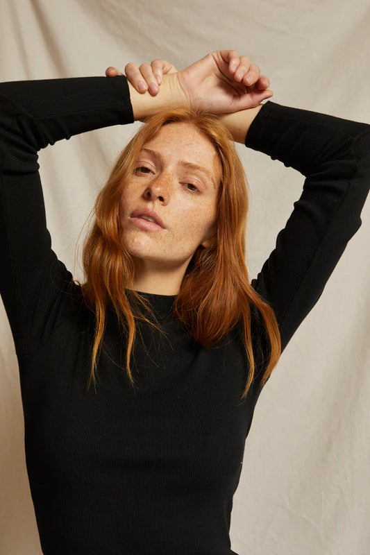 Lauryn Rib Mock Neck Long Sleeve