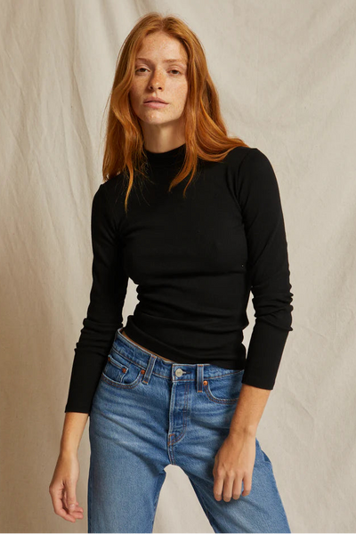 Lauryn Rib Mock Neck Long Sleeve