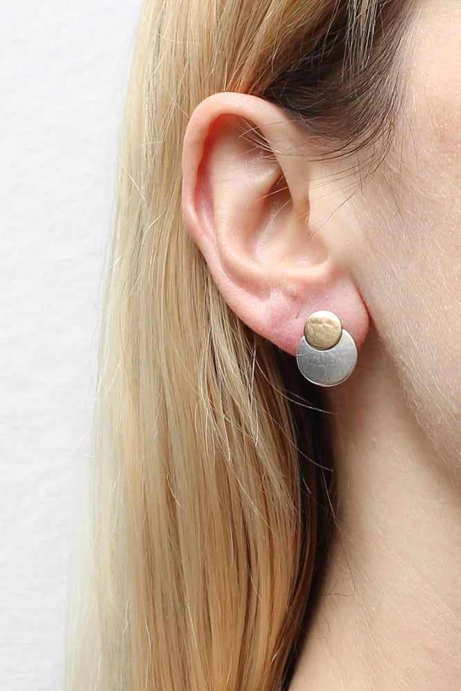 Layered Discs Post Earring