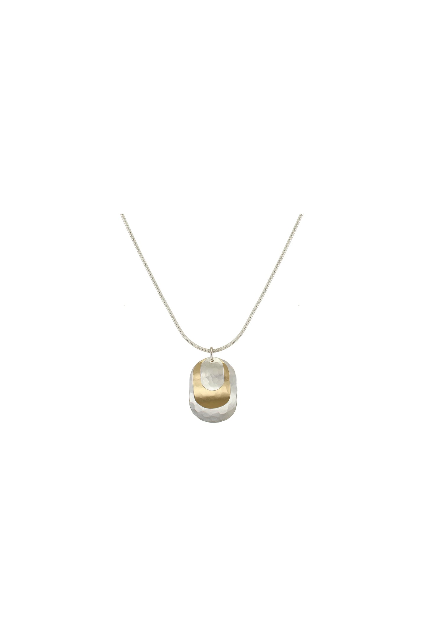 Layered Faceted Ovals Necklace