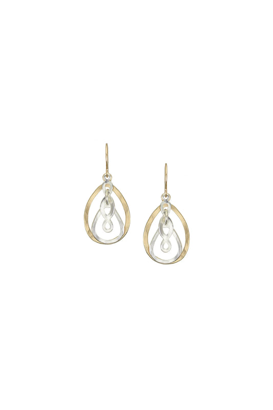 Layered Teardrops with Oval Lattice Earrings