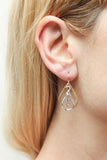 Layered Teardrops with Oval Lattice Earrings