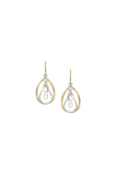 Layered Teardrops with Oval Lattice Earrings