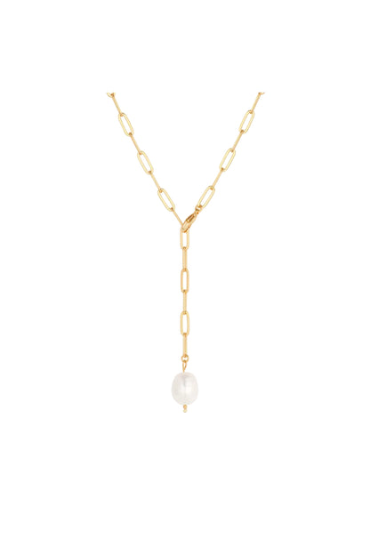 Lea Pearl Lariat Necklace