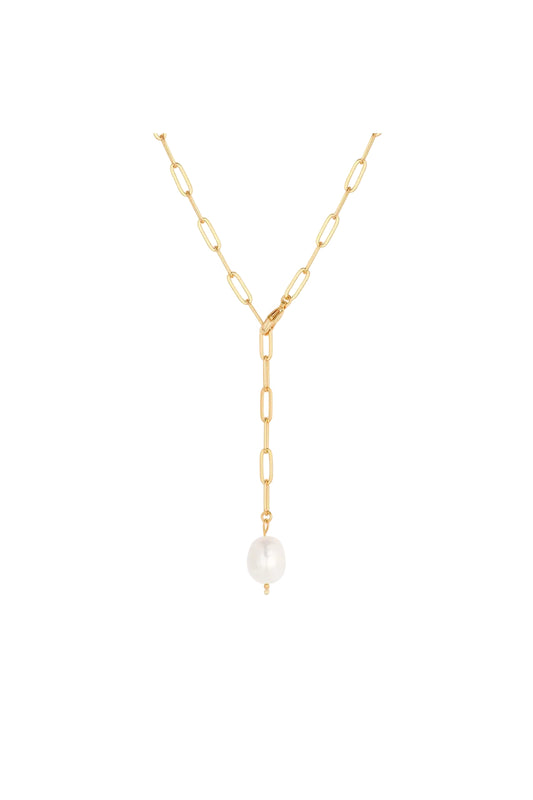 Lea Pearl Lariat Necklace