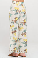 Lemon Print Wide Leg Pant