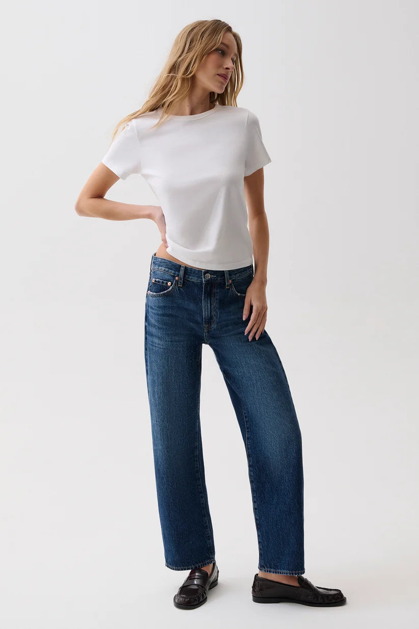 Lexi Mid Rise Bowed Straight Jean Moonwave