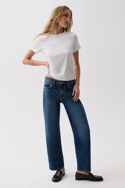 Lexi Mid Rise Bowed Straight Jean Moonwave
