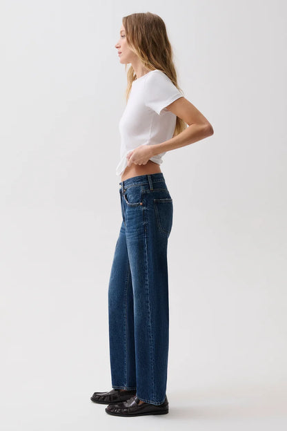 Lexi Mid Rise Bowed Straight Jean Moonwave