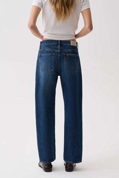 Lexi Mid Rise Bowed Straight Jean Moonwave