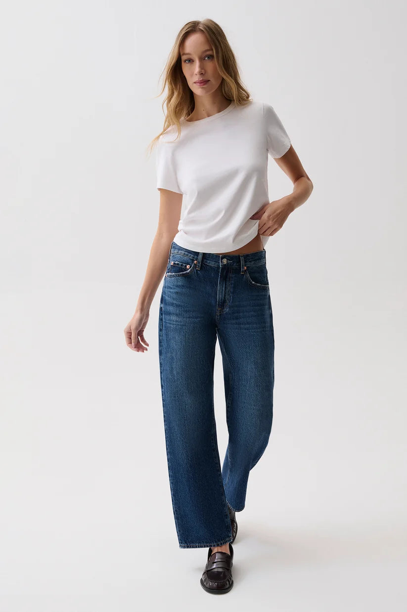 Lexi Mid Rise Bowed Straight Jean Moonwave
