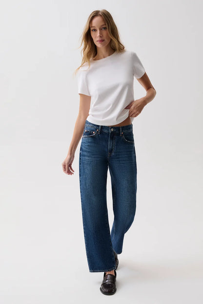Lexi Mid Rise Bowed Straight Jean Moonwave