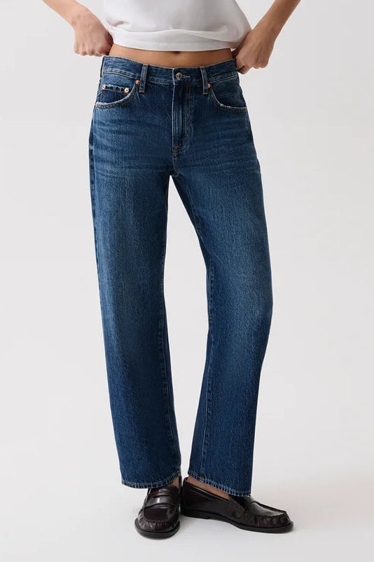 Lexi Mid Rise Bowed Straight Jean Moonwave