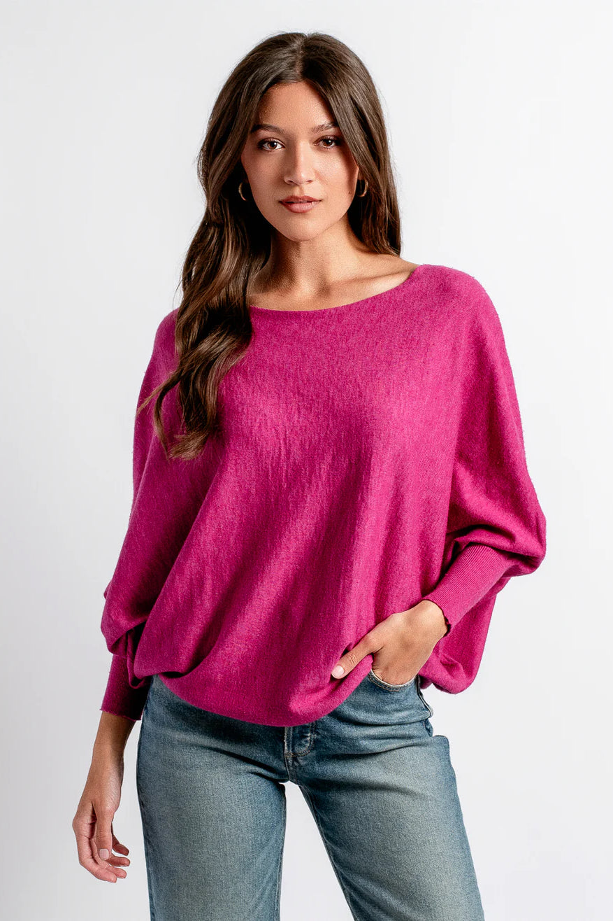 Lightweight Dolman Sweater Wildberry