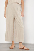 Linen Blend Cropped Palazzo Trousers