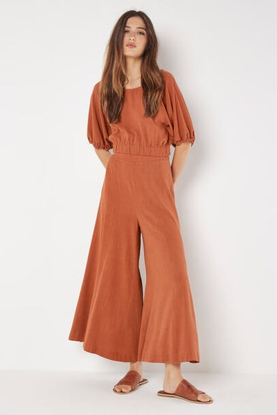 Linen Blend Palazzo Trousers