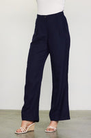 Linen Blend Wide Leg Trousers