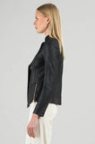Faux Liquid Leather Jacket