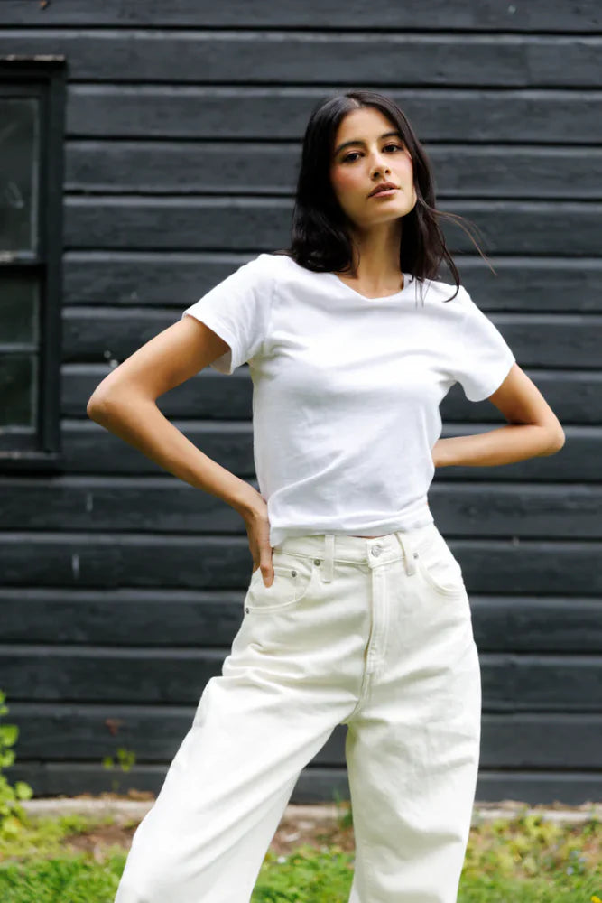 Lisa Fitted Tee White