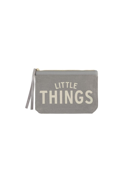 Little Things Grey Canvas Pouch