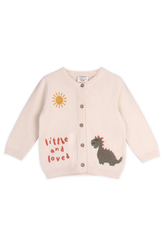 Little & Loved Dino Applique Baby Cardigan