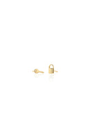 Gold Lock & Key Stud Earrings
