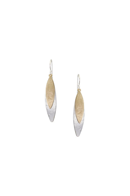 Long Double Layered Leaves Earring