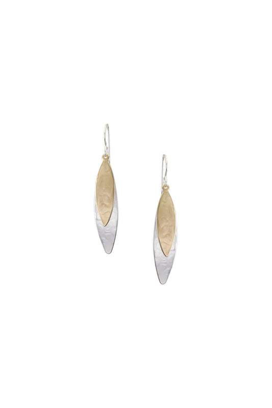 Long Double Layered Leaves Earring