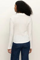 Long Sleeve Textured Top Chalk