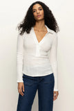 Long Sleeve Textured Top Chalk