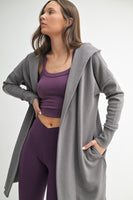 Longline Open Hoodie New Pewter