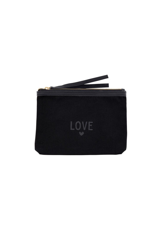 Love Black Canvas Pouch