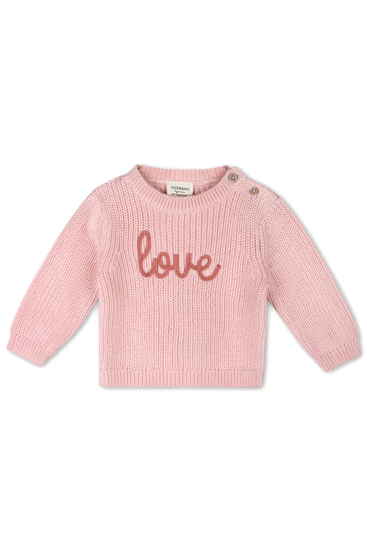Love Embroidered Chunky Baby Sweater