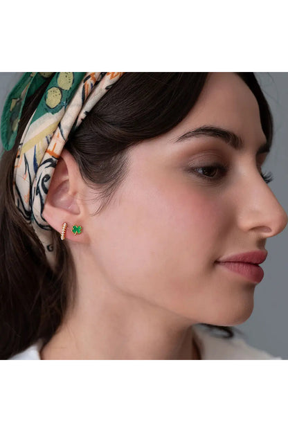 Lucky 4 Leaf Clover Studs