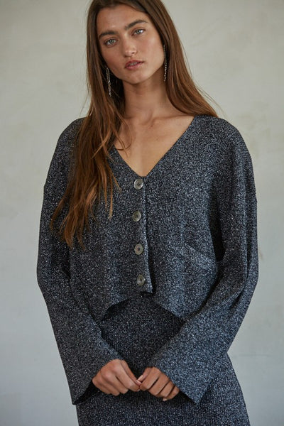 Lurex Rozen Cardigan