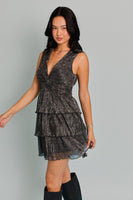 Lurex Tiered Mini Dress