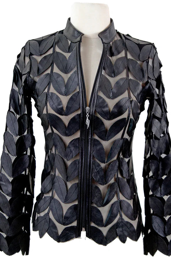 Leather Leaf Black Jacket
