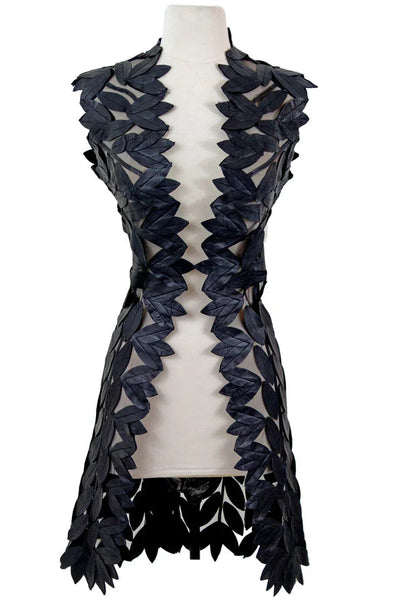 Midi Leather Leaf Vest