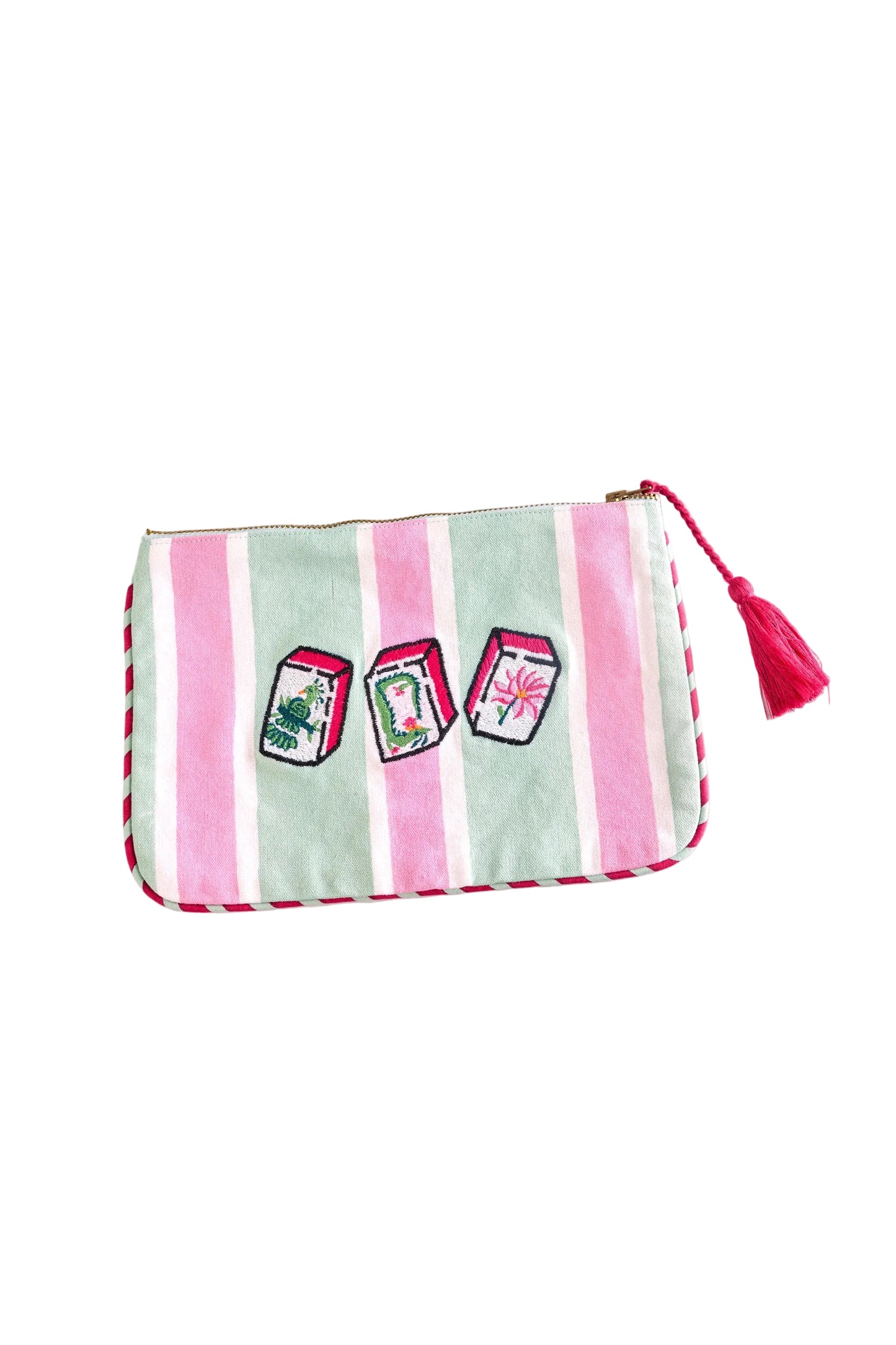 Mah Jongg Menagerie Canvas Pouch